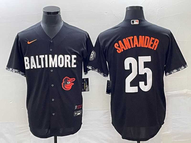 Mens Baltimore Orioles #25 Anthony Santander Black 2023 City Connect Cool Base Stitched Jerseys